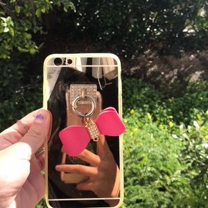 Gold reflective iphone 6 plus case with bow